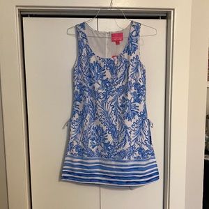 Lilly Pulitzer blue and white romper dress